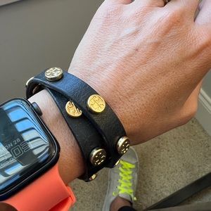 Tory Burch wrap bracelet- two adjustable holes for sizing. Worn 1/2 times.